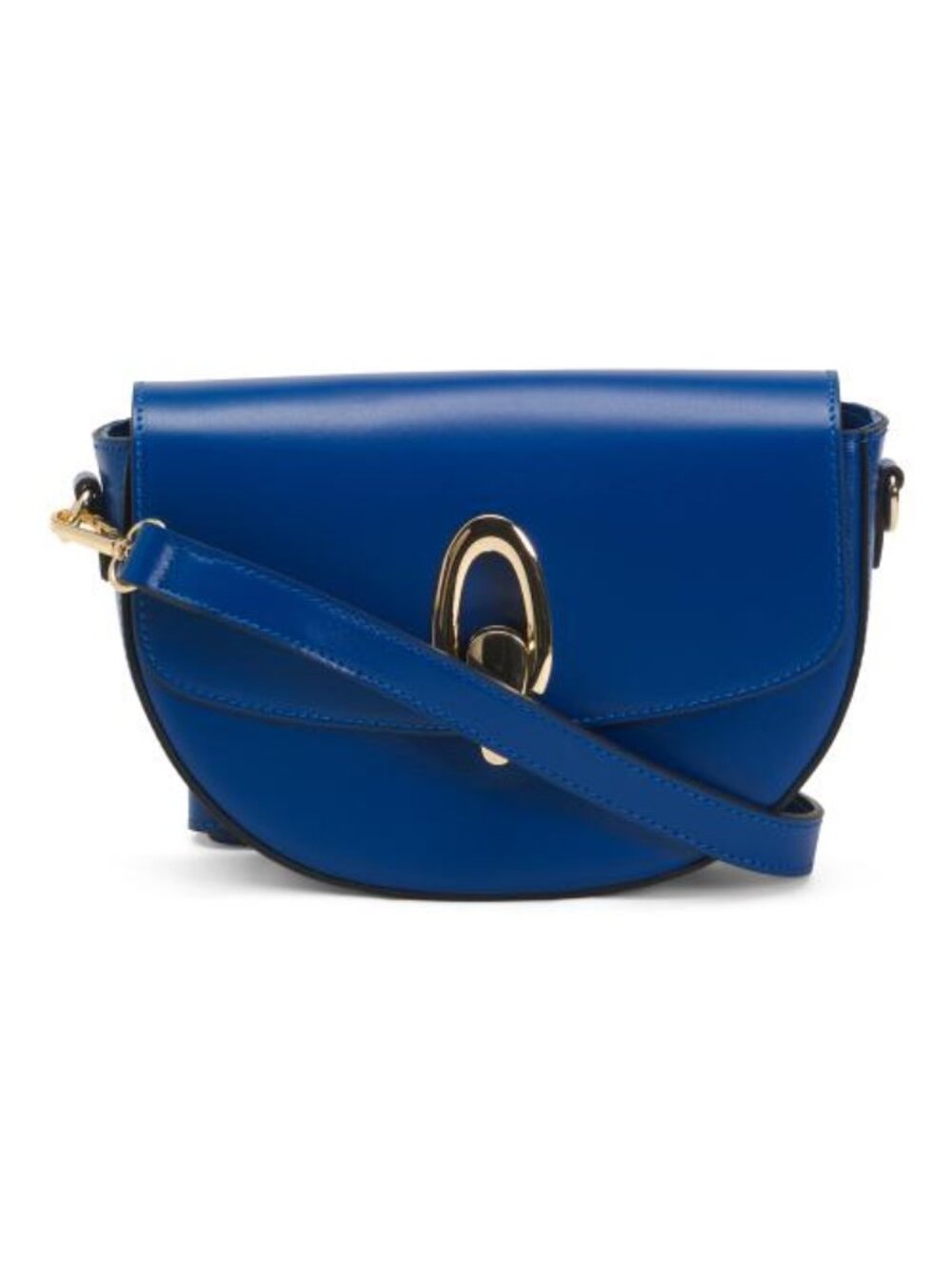 CHEVAL Made In Italy Leather Crossbody With Oval Hardware And Front Flap
